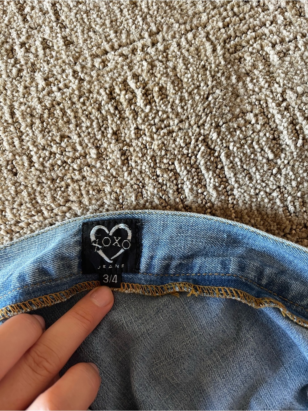 Y2K vintage XOXO Blue Asymmetrical thin denim chambray Skirt - Picture 4 of 8